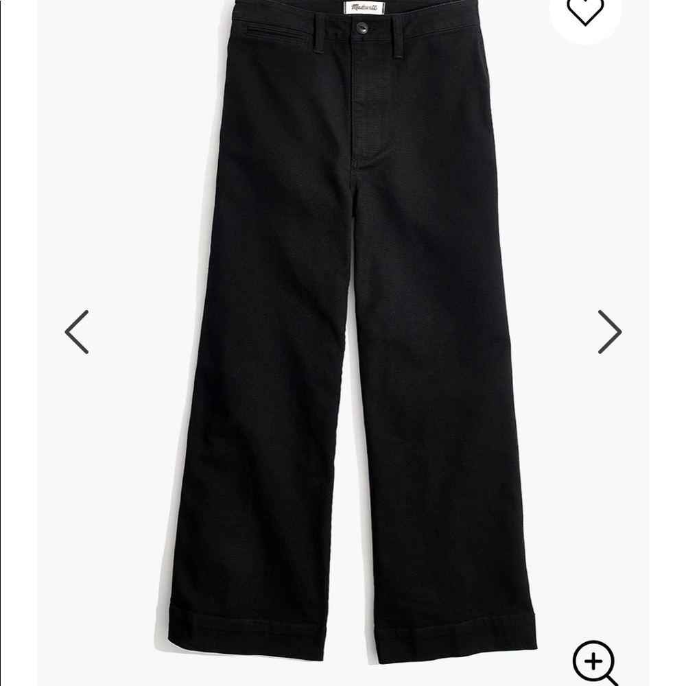 Madewell Wide-Leg Emmet Crop Pants (Black)